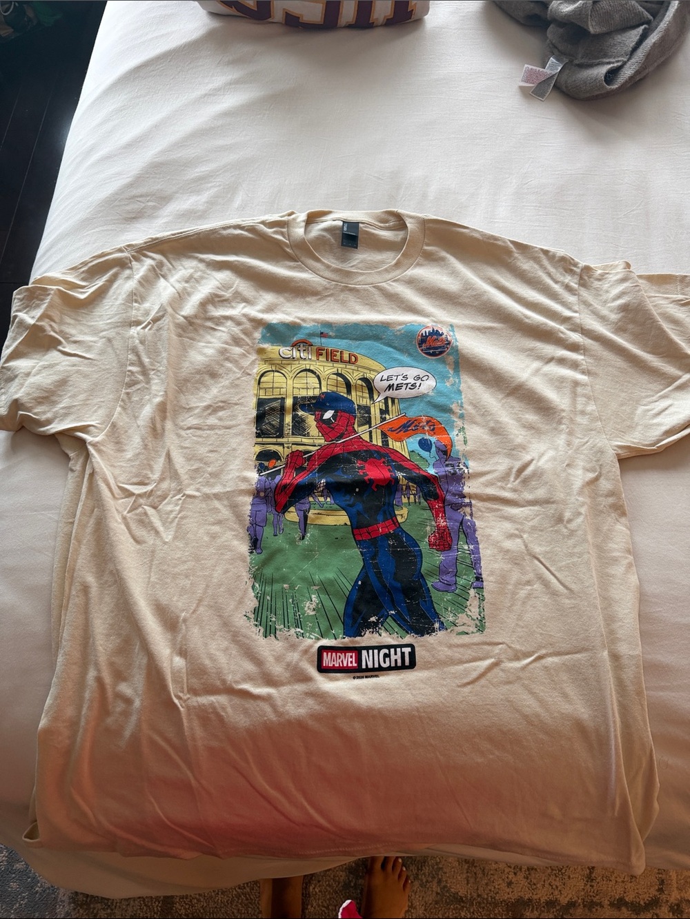 Marvel Night Men’s Spider-Man Graphic T-Shirt - Beige